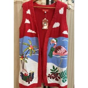 Holiday Time Women's Red Cardigan Sweater